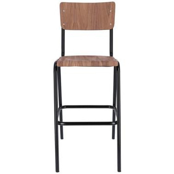 Tabouret de bar ZERO - noyer - noir