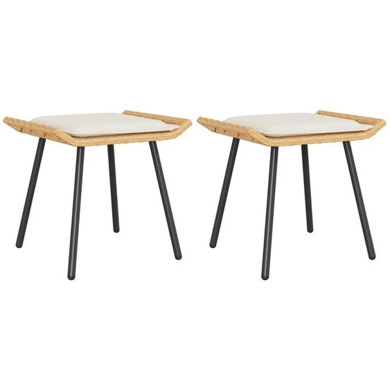 Tabouret de Jardin 2 pcs Nature 50 x 40 x 45cm Acier