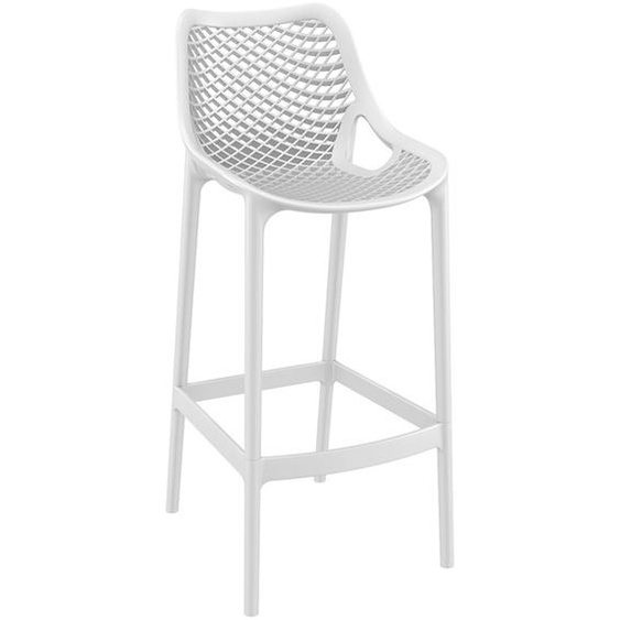 Tabouret de jardin BROZER blanc en matière plastique