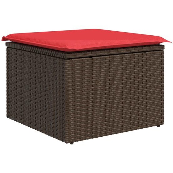 Tabouret de Jardin Marron 55 x 55 x 37 cm polyrotin