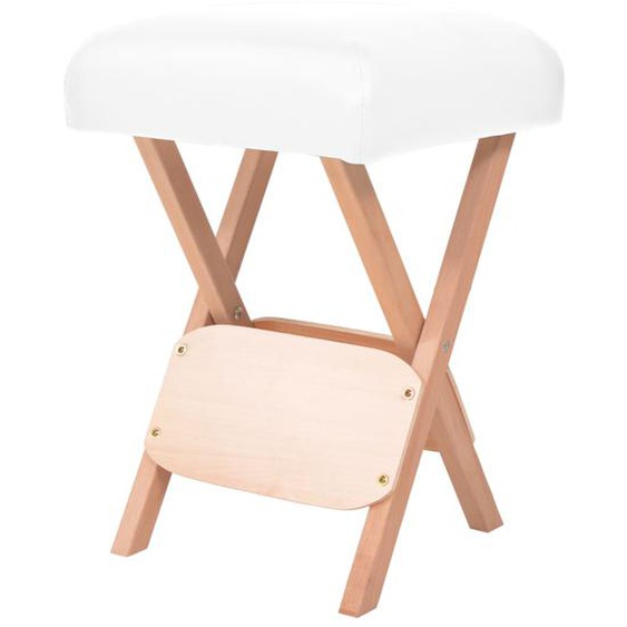 Tabouret de massage pliant avec siège 12 cm dépaisseur Blanc