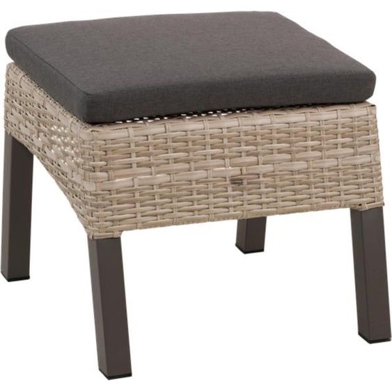 Tabouret de pied - 53x54x39 cm - Aluminium Beige - Taupe Wicker