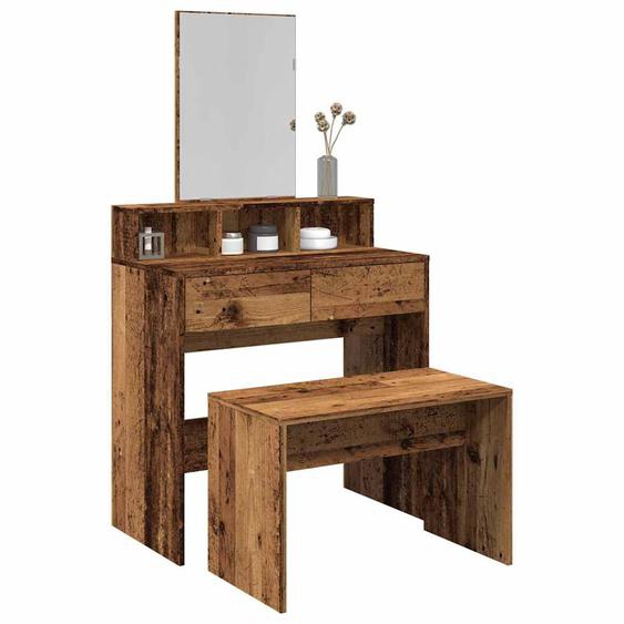Tabouret de toilette vieux bois 70x35x45 cm bois dingénierie