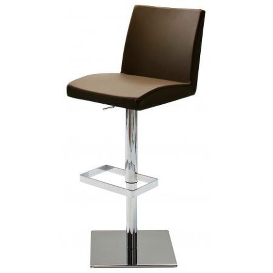 Tabouret design chromé en simili cuir - Avag - Marron