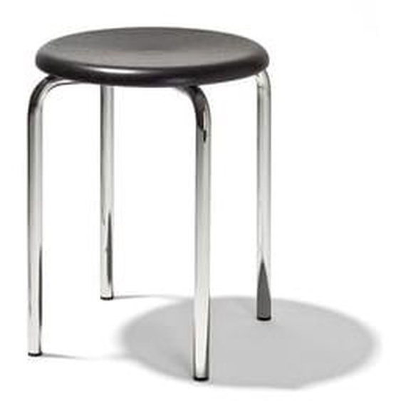 Tabouret empilable Tom - Chêne noir - chromé