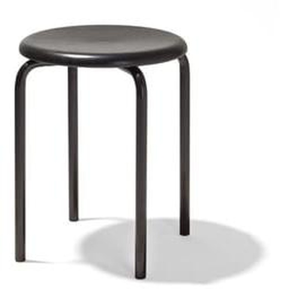Tabouret empilable Tom - Chêne noir - noir