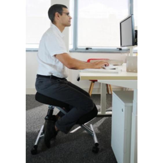Tabouret ergonomique assis-genoux ERGO LEG, noir