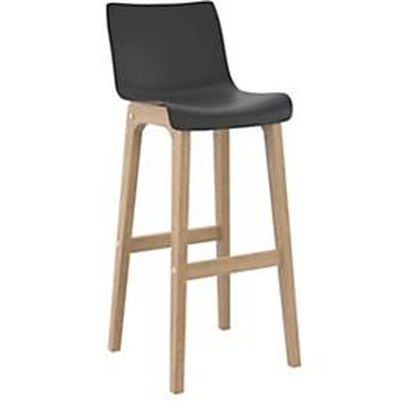 Tabouret haut Amalrik H.102 cm pieds chêne massif - Noir