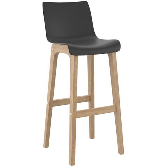 Tabouret haut Amalrik H.102 cm pieds chêne massif - Noir