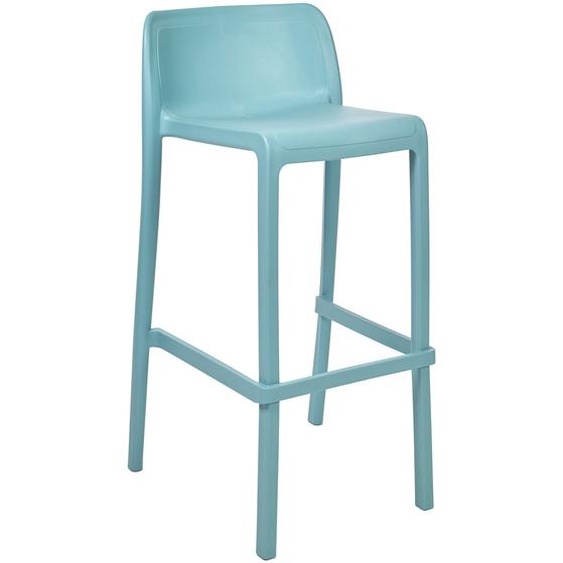 Tabouret haut d’extérieur Jonah en polypropylène recyclable – Bleu