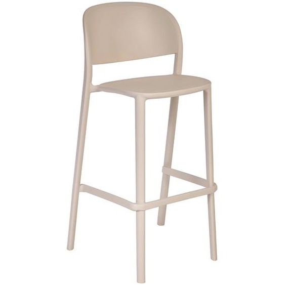 Tabouret haut dextérieur Lucia en polypropylène recyclable - Perle