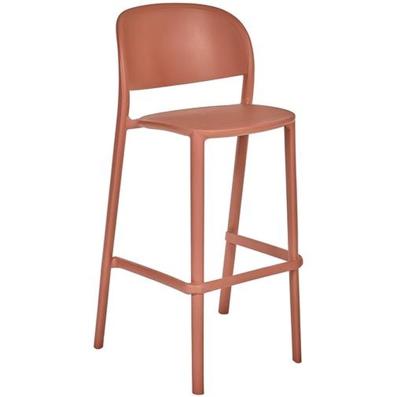 Tabouret haut dextérieur Lucia en polypropylène recyclable - Terracotta