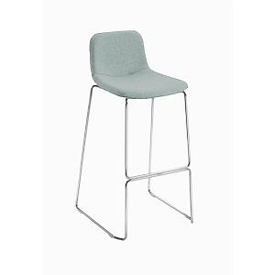 Tabouret haut Tosca - Gris chiné, piétement chromé