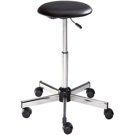 Tabouret HIGH TECH Vinyle Sur roulettes Hauteur ajustable À roulettes Noir