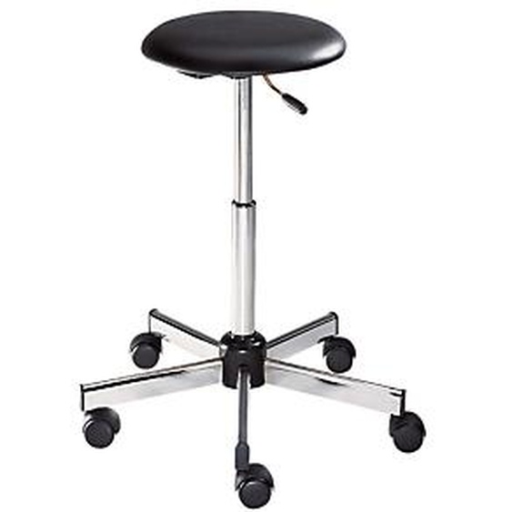 Tabouret HIGH TECH Vinyle Sur roulettes Hauteur ajustable À roulettes Noir
