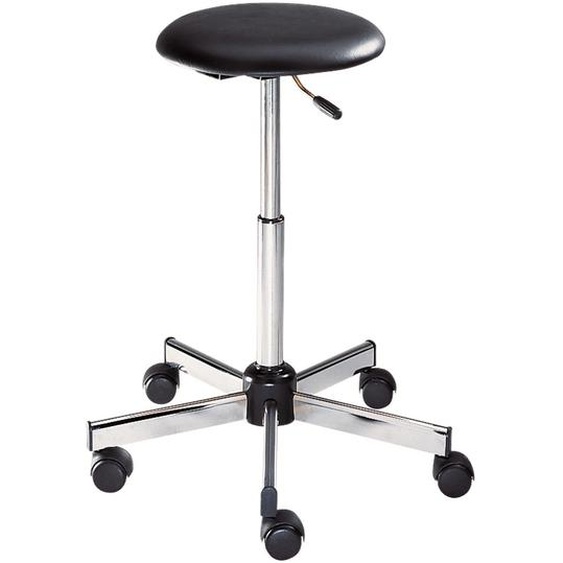 Tabouret HIGH TECH Vinyle Sur roulettes Hauteur ajustable À roulettes Noir