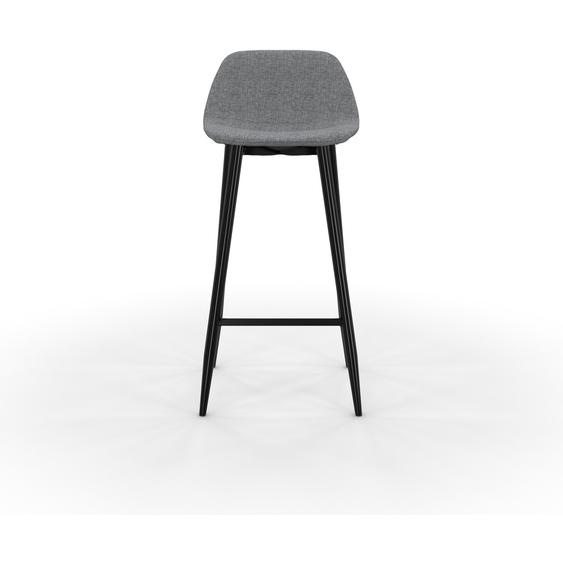 Tabouret MUST - Piètement acier noir - Assise tissu 100% polyester Gris
