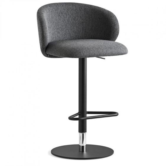 Tabouret pivotant 360 TUKA  structure métal assise tapissé noir