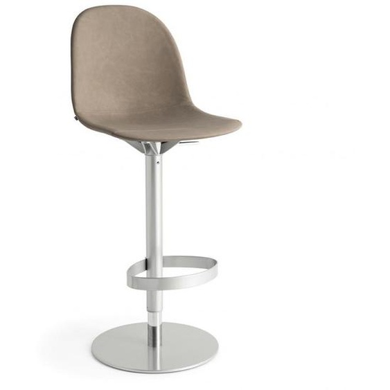 Tabouret pivotant  ACADEMY structure métal assise tapissé aspect cuir vintage désert