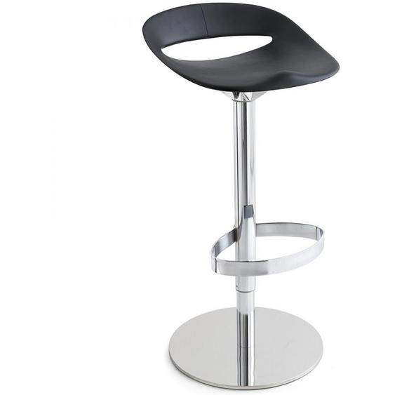 Tabouret pivotant  COSMOPOLITAN structure chromé assise plastique noir