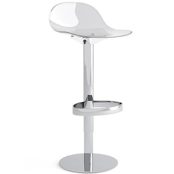 Tabouret pivotante 360 ACADEMY structure métal assise plastique transparent