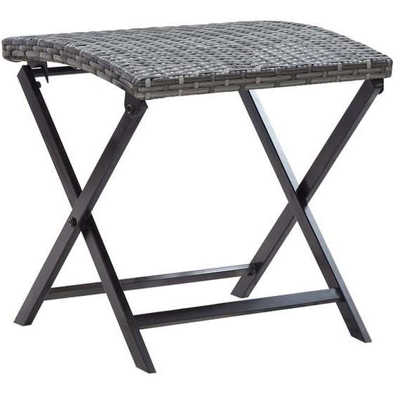 Tabouret pliable résine tressée gris