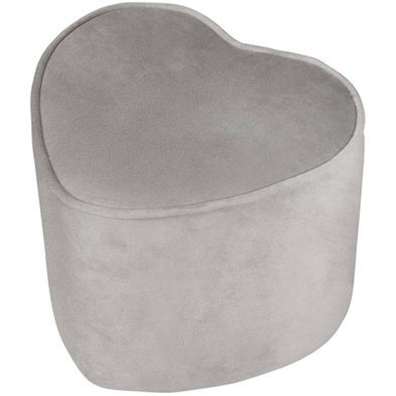 Tabouret Pouf Cœur En Velours Et Bois Lil Sofa Gris Argenté