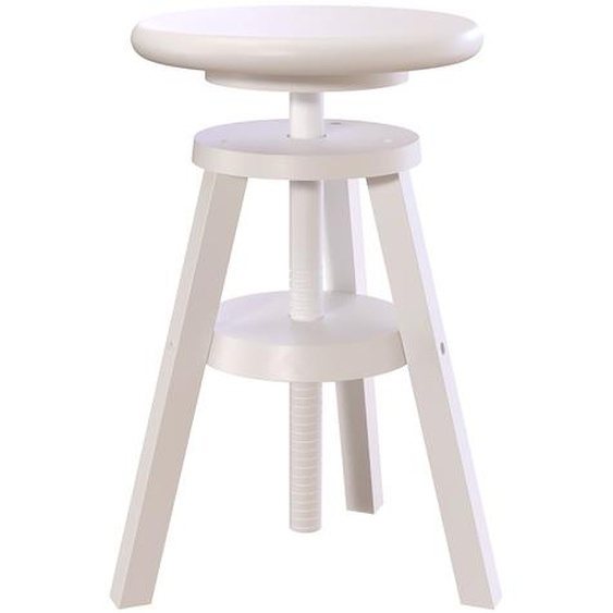 Tabouret réglable à vis en bois