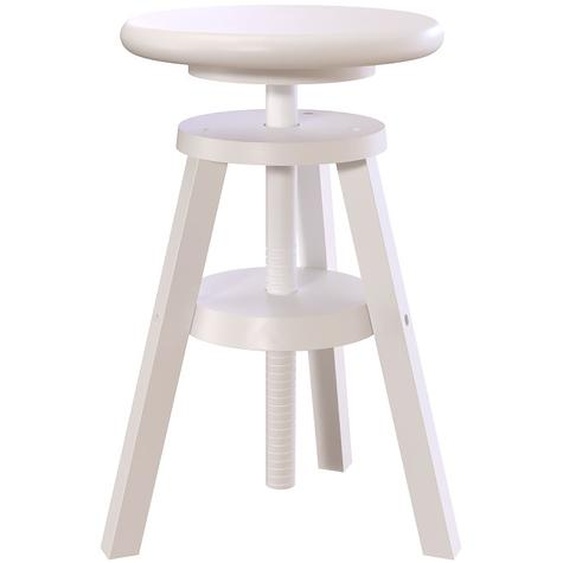 Tabouret réglable à vis en bois