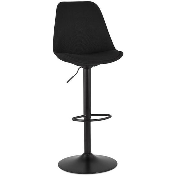 Tabouret réglable CAMPUS en tissu noir et pied noir
