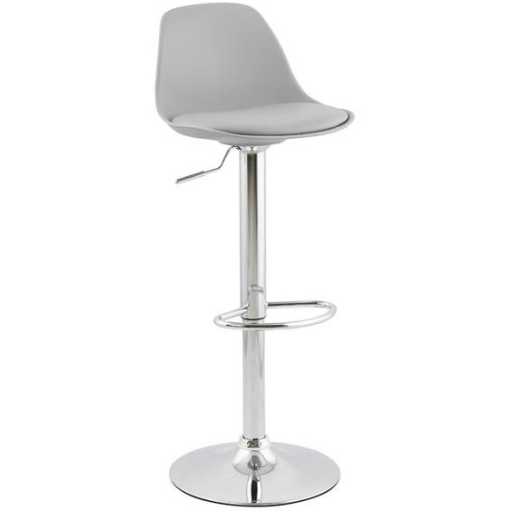 Tabouret réglable PRINCES gris avec haut dossier confortable