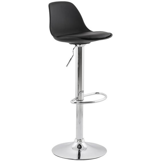 Tabouret réglable PRINCES noir avec haut dossier confortable