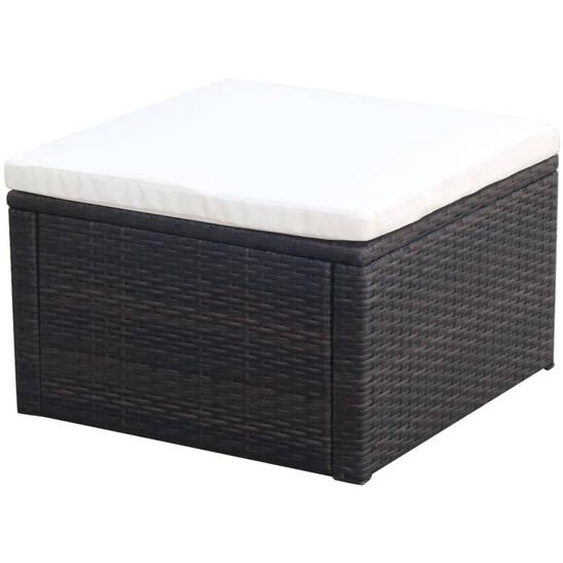 Tabouret / repose-pied Résine tressée 53 x 53 x 30 cm Marron