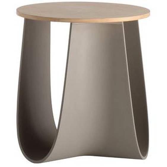 Tabouret Sag plastique marron beige bois naturel / Table H 43 cm - Assise bambou - MDF Italia