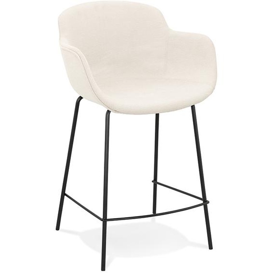 Tabouret snack mi-hauteur AMERICA MINI en tissu beige