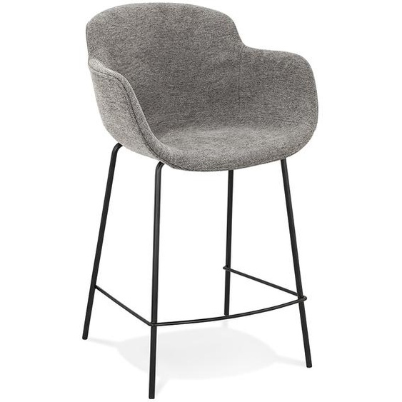 Tabouret snack mi-hauteur AMERICA MINI en tissu gris foncé