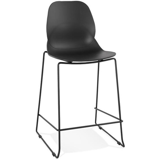 Tabouret snack mi-hauteur BERLIN MINI noir empilable moderne