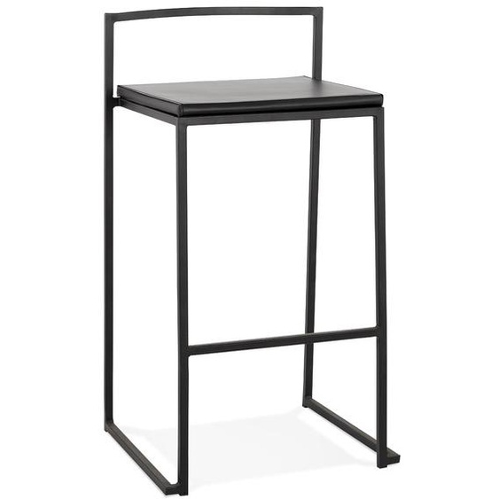 Tabouret snack mi-hauteur CASA MINI noir au design industriel empilable