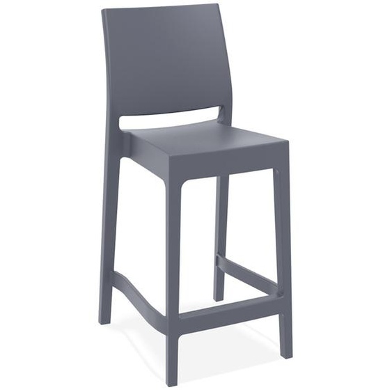 Tabouret snack mi-hauteur CLARA MINI gris foncé empilable
