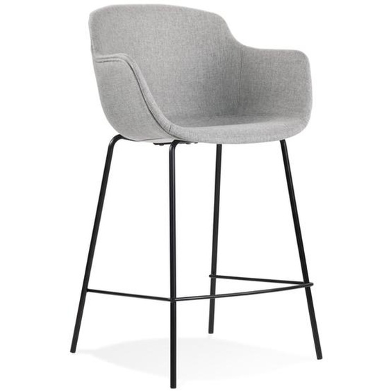 Tabouret snack mi-hauteur FORTI MINI en tissu gris clair