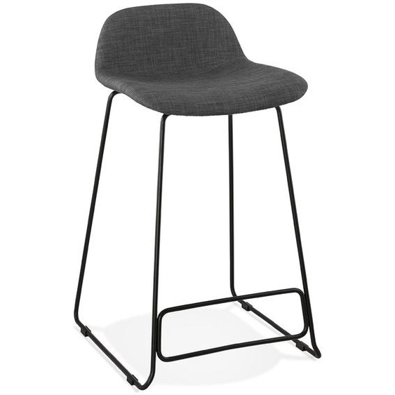 Tabouret snack mi-hauteur MOSKOW MINI noir style industriel avec pieds en métal noir