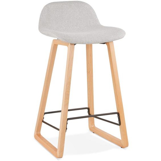 Tabouret snack mi-hauteur scandinave BALTIK MINI en tissu gris clair