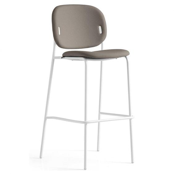 Tabouret  YO! pieds métal assise tapissé grège hauteur 109 cm