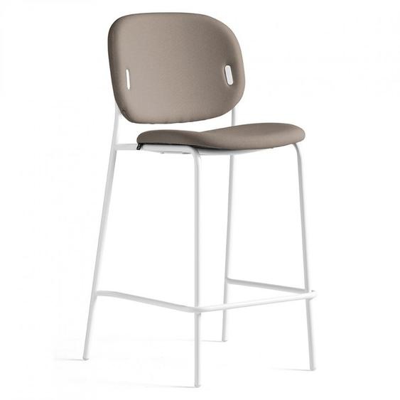 Tabouret  YO! pieds métal assise tapissé grège hauteur 98 cm