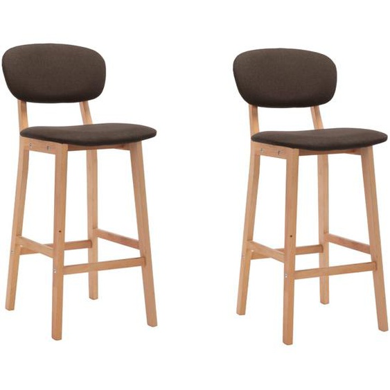 Tabourets de bar lot de 2 marron tissu