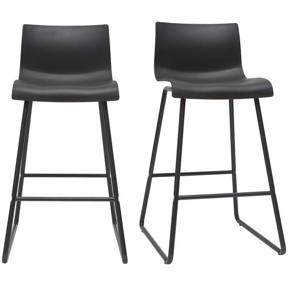 Tabourets de bar design noir 65 cm (lot de 2) ONA