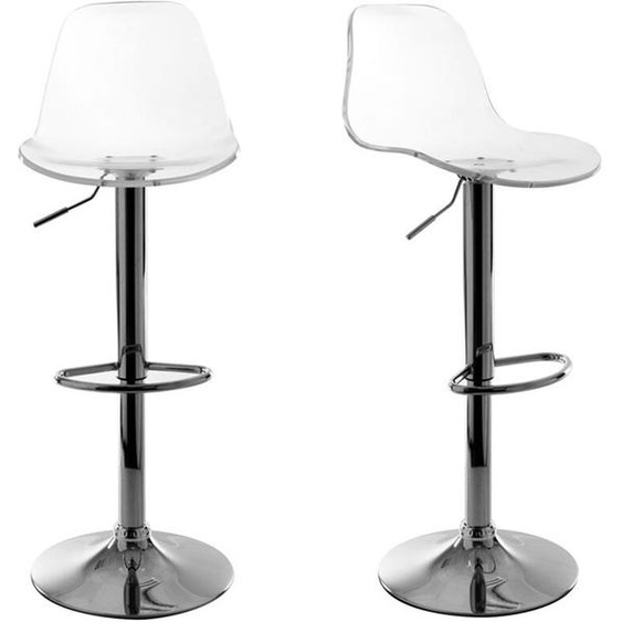 Tabourets de bar design réglables transparents (lot de 2) GALILEO