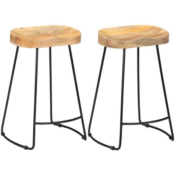 Tabourets de bar Gavin lot de 2 bois de manguier massif