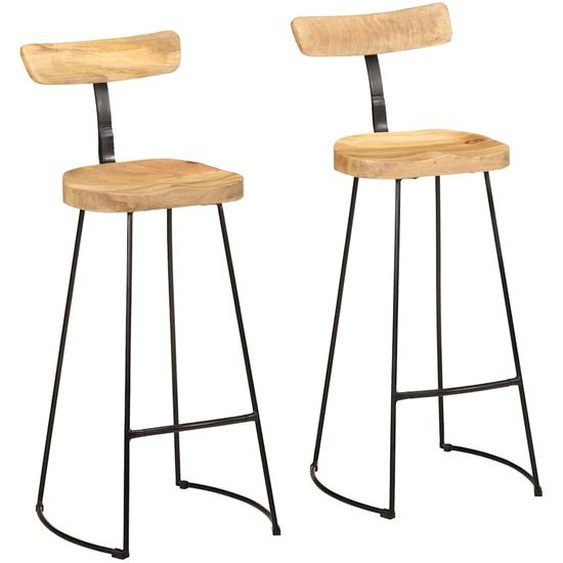 Tabourets de bar lot de 2 49x43x103 cm bois de manguier massif