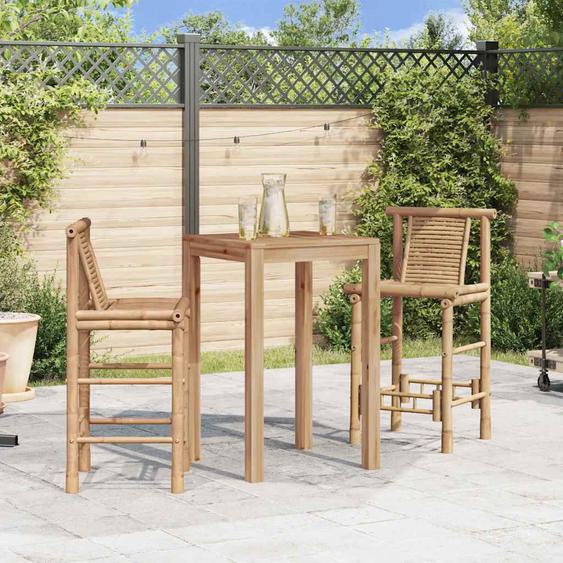Tabourets de bar lot de 2 bambou